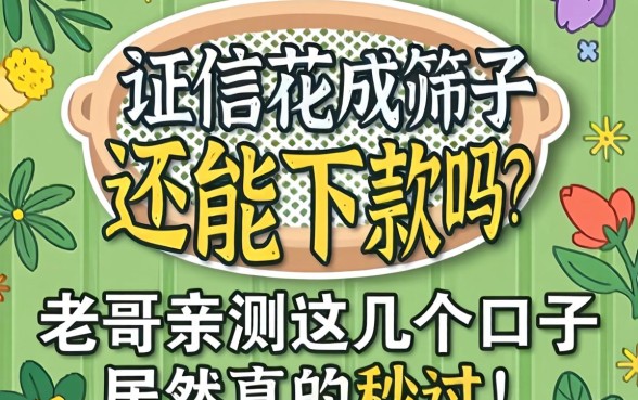 征信花成筛子还能下款吗？老哥亲测这几个口子居然真的秒过！
