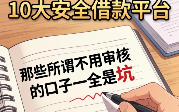 我翻遍了10大安全借款平台，发现那些所谓不用审核的口子全是坑