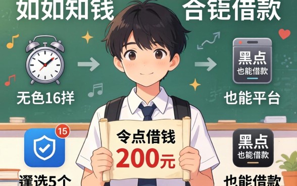 学生怎么借钱200元16岁，遴选5个黑户也能借款的平台
