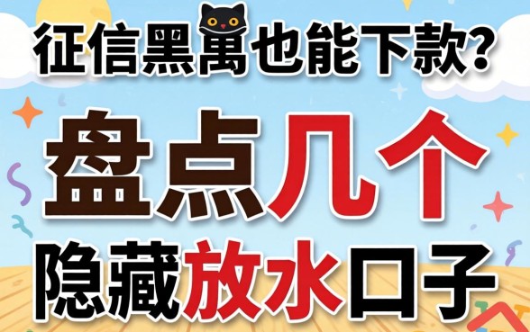 无视征信黑户也能下款？盘点几个隐藏的放水口子
