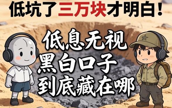 被坑了三万块才明白：低息无视黑白口子到底藏在哪