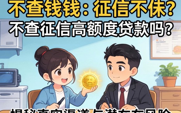 急需用钱却征信不佳？不查征信的高额度贷款吗？揭秘真实渠道与潜在风险