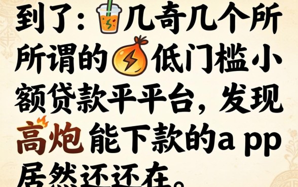 我试了几个所谓的低门槛小额贷款平台,发现高炮能下款的app居然还在