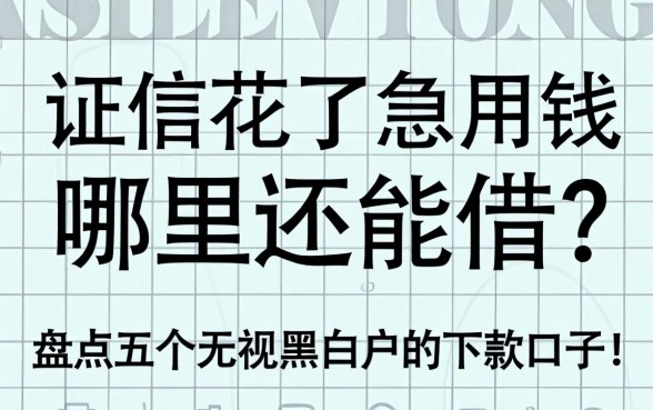 征信花了急用钱哪里还能借？盘点五个无视黑白户的下款口子！