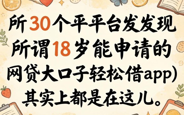 我翻了30个平台发现，所谓18岁能申请的网贷大口子轻松借app，其实都在这儿