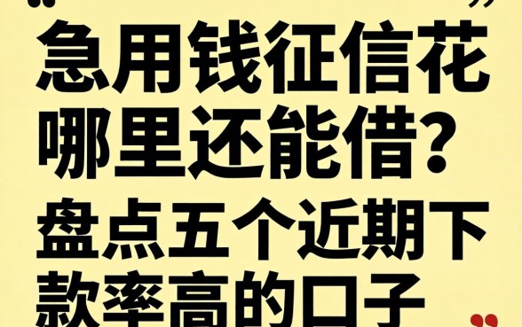急用钱征信花哪里还能借？盘点五个近期下款率高的口子