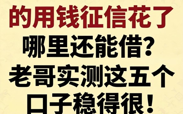 急用钱征信花了哪里还能借？老哥实测这五个口子稳得很！