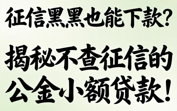 无视征信黑户也能下款？揭秘不查征信的公积金小额贷款
