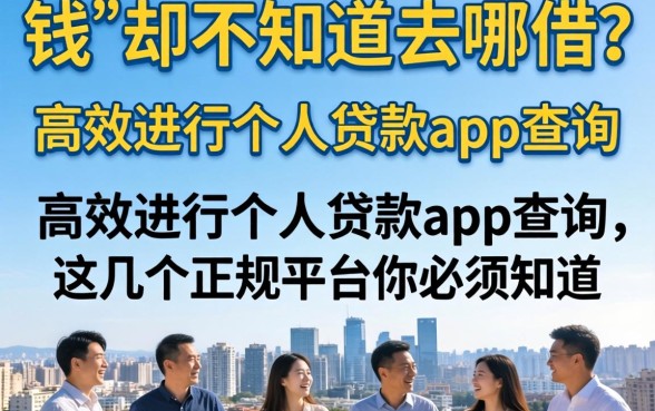 急需用钱却不知道去哪借？如何高效进行个人贷款app查询？这几个正规平台你必须知道