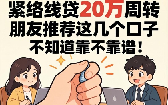 手头紧想贷20万周转，朋友推荐了这几个口子，不知道靠不靠谱？