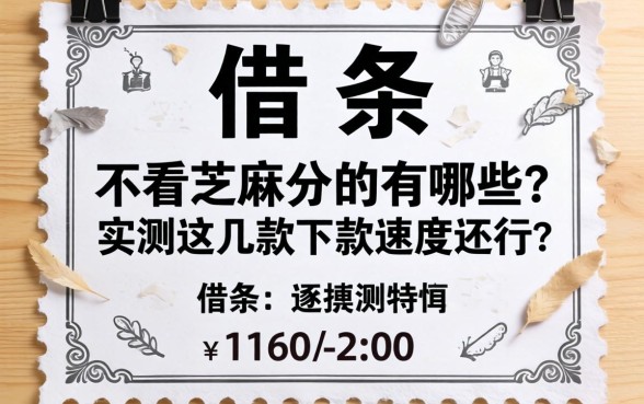 私人借条不看芝麻分的有哪些？实测这几款下款速度还行