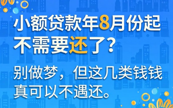 小额贷款2026年8月份起不需要还了？别做梦，但这几类钱真可以不还