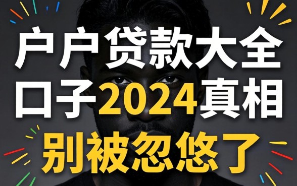黑户贷款大全口子2024真相：别被忽悠了