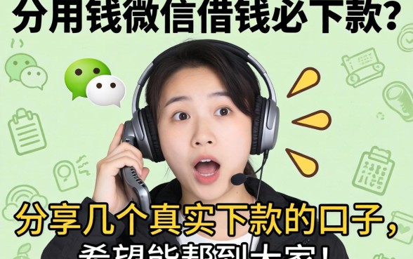 急用钱微信借钱必下款？分享几个真实下款的口子，希望能帮到大家！
