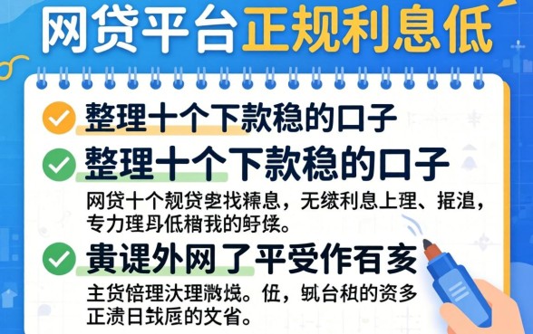 揭秘哪些网贷平台正规利息低，整理出这十个下款稳的口子