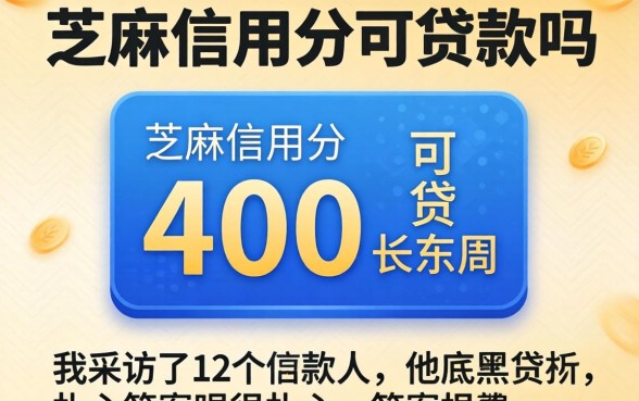 芝麻信用分400可贷款吗？我采访了12个借款人，答案很扎心