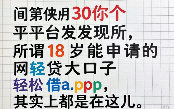 我翻了30个平台发现，所谓18岁能申请的网贷大口子轻松借app，其实都在这儿