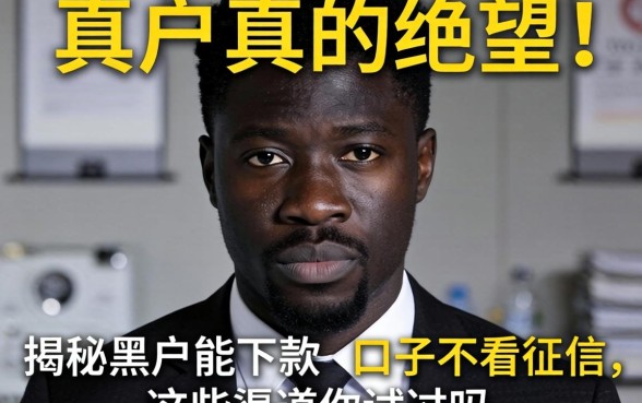 黑户真的绝望吗？揭秘黑户能下款的口子不看征信，这些渠道你试过吗？