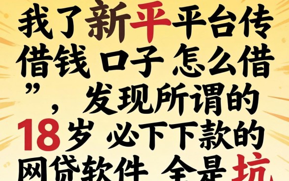 我试了新平台借钱口子怎么借，发现所谓的18岁必下款的网贷软件全是坑