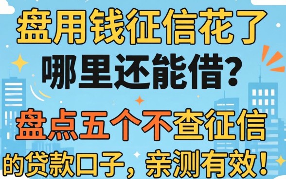急用钱征信花了哪里还能借？盘点五个不查征信的贷款口子，亲测有效！