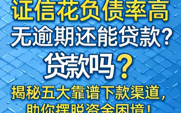 征信花负债率高无逾期还能贷款吗？揭秘五大靠谱下款渠道，助你摆脱资金困境！