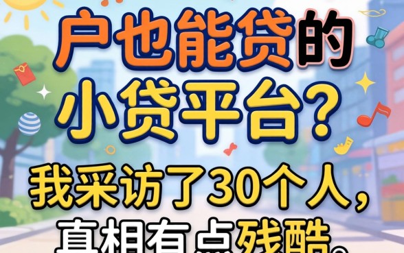 黑户也能贷的小贷平台？我采访了30个人，真相有点残酷