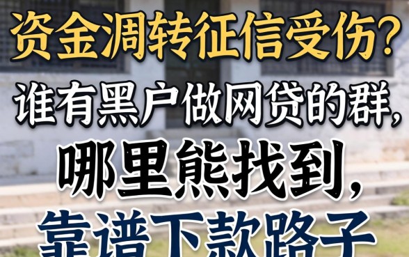 急需资金周转却征信受损?谁有黑户做网贷的群,哪里能找到靠谱下款路子?