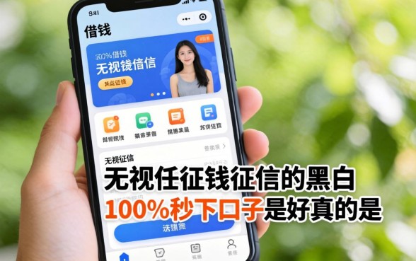 手机上借钱软件有哪些好，无视征信黑白100%秒下口子是真的吗