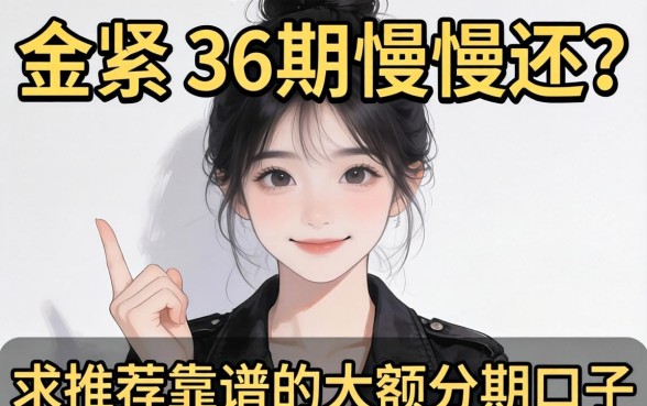 手头紧想分36期慢慢还？求推荐靠谱的大额分期口子！