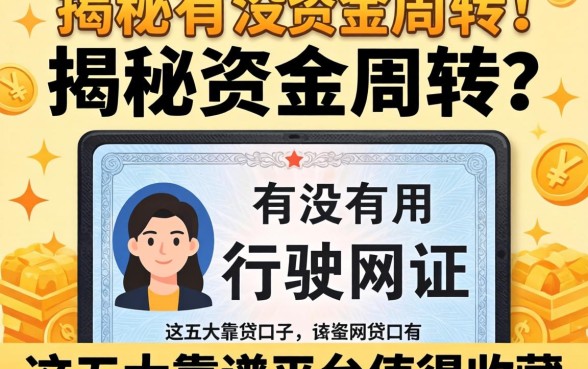 急需资金周转？揭秘有没有用行驶证的网贷口子？这五大靠谱平台值得收藏