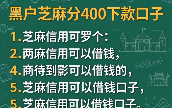 黑户芝麻分400下款口子,罗列5个芝麻信用可以借钱的口子