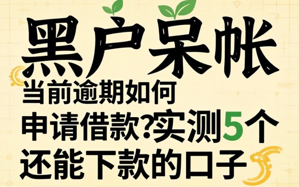 黑户呆帐有当前逾期如何申请借款？实测5个还能下款的口子
