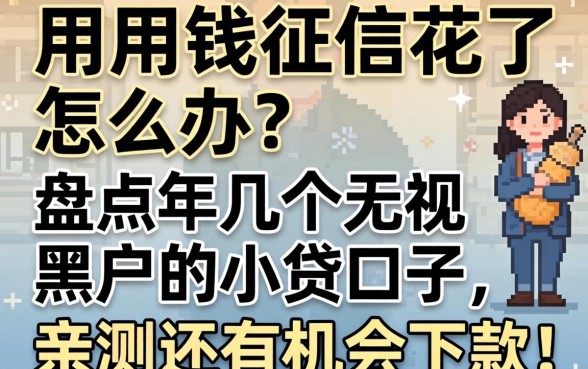 急用钱征信花了怎么办？盘点2026年几个无视黑户的小贷口子，亲测还有机会下款！