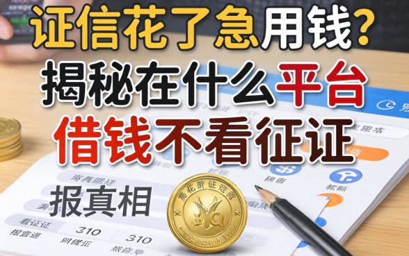 征信花了急用钱？揭秘在什么平台借钱不看征信报告的真相