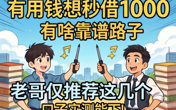 急用钱想秒借1000有啥靠谱路子?老哥们推荐这几个口子实测能下!