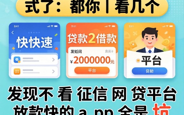 我试了几个快速借款20000的平台，发现不看征信网贷平台放款快的app全是坑