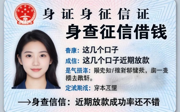 身份证不查征信借钱，这几个口子近期放款成功率还不错