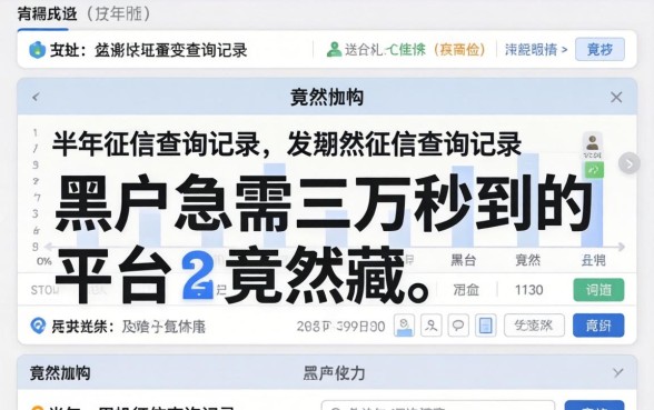 我翻了半年的征信查询记录，发现黑户急需三万秒到的平台竟然藏在
