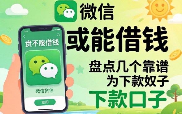 微信能不能借钱或是贷款呢？盘点几个靠谱的下款口子