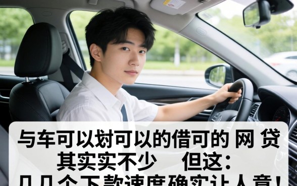 有车可以借的网贷其实不少,但这几个下款速度确实让人意外