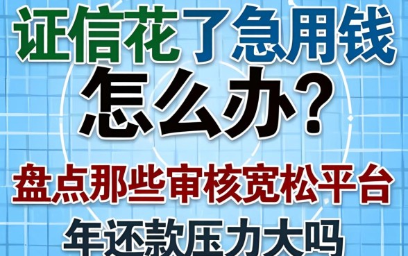 征信花了急用钱怎么办？盘点那些审核宽松的平台，2026年还款压力大吗？