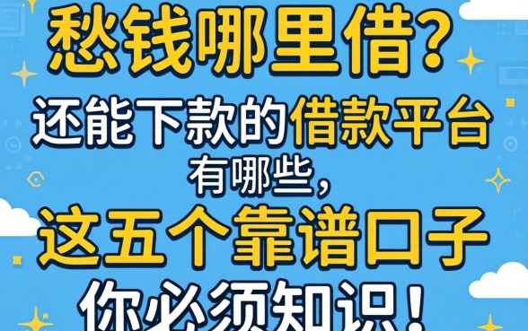还在愁钱哪里借?2026还能下款的借款平台有哪些,这五个靠谱口子你必须知道!