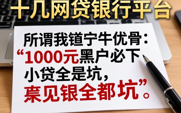 我翻了十几个网贷银行平台,发现所谓1000元黑户必下小贷全是坑
