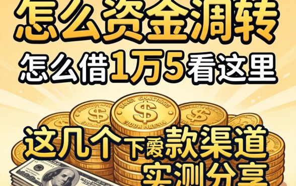 急需资金周转?怎么借1万5看这里,这几个下款渠道实测分享