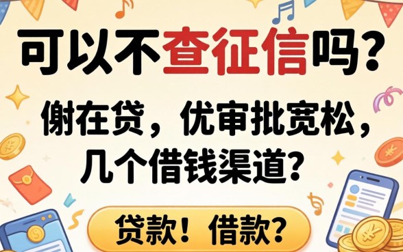 贷款可以不查征信吗?分享几个审批宽松的借钱渠道