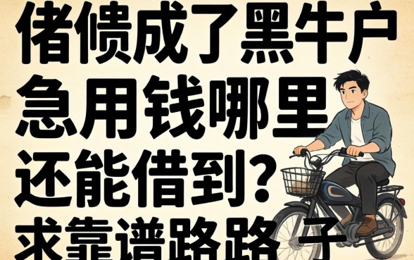 我有呆账成了黑户，急用钱哪里还能借到？求靠谱路子！
