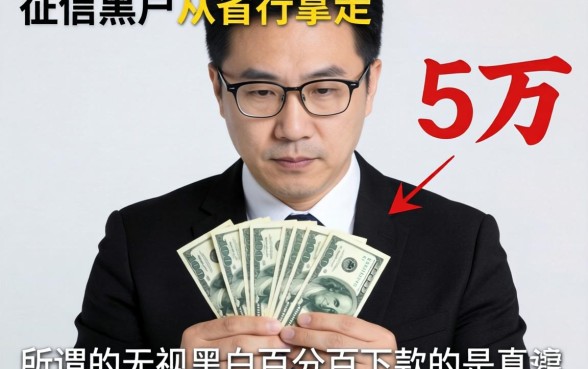 我亲眼看见征信黑户从省行拿走五万块，所谓的无视黑白百分百下款是真的吗