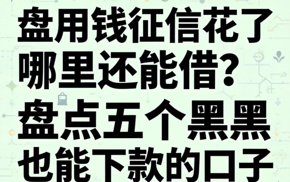 急用钱征信花了哪里还能借？盘点五个黑户也能下款的口子