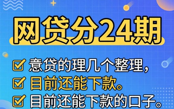 有没有什么网贷分24期的？整理几个目前还能下款的口子
