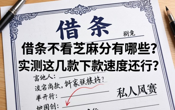 私人借条不看芝麻分的有哪些？实测这几款下款速度还行